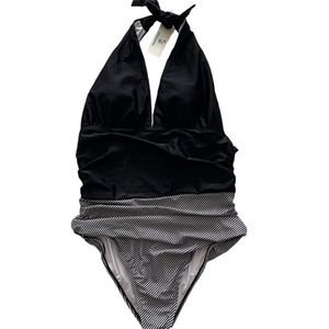 Beachsissi Swimsuits One Piece Color Black White Size XL